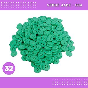 Botão de Camisaria 4 Furos 01485 Tam:32 - Pct c/144 Unid. Cor:VERDE-JADE-539