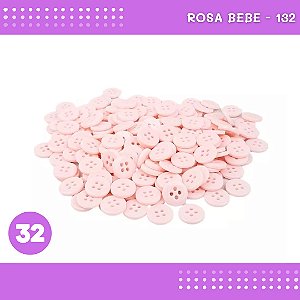 Botão de Camisaria 4 Furos 01485 Tam:32 - Pct c/144 Unid. Cor:ROSA-BEBE-132