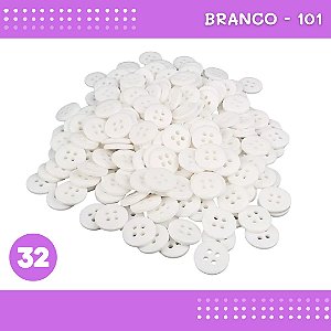 Botão de Camisaria 4 Furos 01485 Tam:32 - Pct c/144 Unid. Cor:BRANCO-101