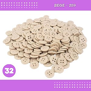 Botão de Camisaria 4 Furos 01485 Tam:32 - Pct c/144 Unid. Cor:BEGE-297