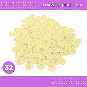 Botão de Camisaria 4 Furos 01485 Tam:32 - Pct c/144 Unid. Cor:AMARELO-BEBE-104