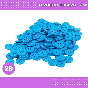 Botão de Camisaria 4 Furos 01485 Tam:28 - Pct c/144 Unid. Cor:TURQUESA-ESCURO-349