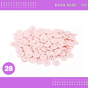 Botão de Camisaria 4 Furos 01485 Tam:28 - Pct c/144 Unid. Cor:ROSA-BEBE-132