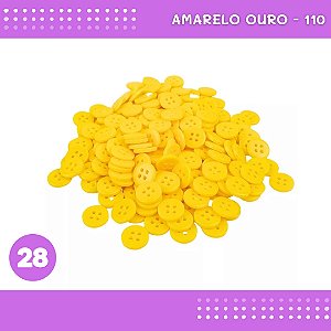 Botão de Camisaria 4 Furos 01485 Tam:28 - Pct c/144 Unid. Cor:AMARELO-OURO-110
