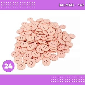 Botão de Camisaria 4 Furos 01485 Tam:24 - Pct c/144 Unid. Cor:SALMAO-147