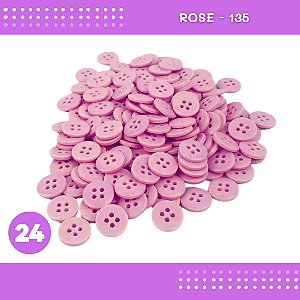 Botão de Camisaria 4 Furos 01485 Tam:24 - Pct c/144 Unid. Cor:ROSE-135