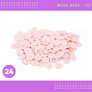 Botão de Camisaria 4 Furos 01485 Tam:24 - Pct c/144 Unid. Cor:ROSA-BEBE-132