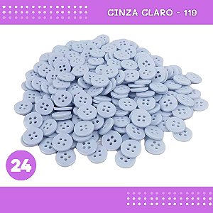 Botão de Camisaria 4 Furos 01485 Tam:24 - Pct c/144 Unid. Cor:CINZA-CLARO-119