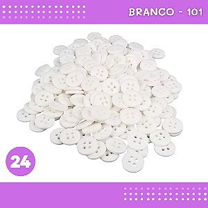 Botão de Camisaria 4 Furos 01485 Tam:24 - Pct c/144 Unid. Cor:BRANCO-101