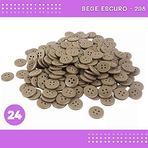 Botão de Camisaria 4 Furos 01485 Tam:24 - Pct c/144 Unid. Cor:BEGE-ESCURO-298