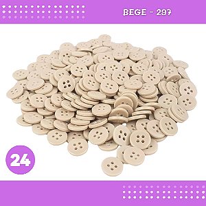 Botão de Camisaria 4 Furos 01485 Tam:24 - Pct c/144 Unid. Cor:BEGE-297