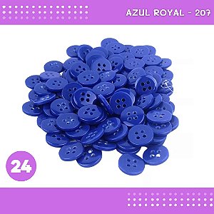 Botão de Camisaria 4 Furos 01485 Tam:24 - Pct c/144 Unid. Cor:AZUL-ROYAL-207