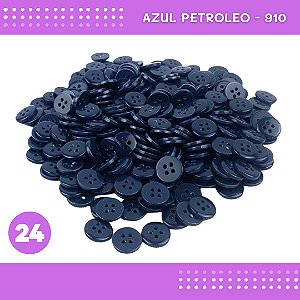 Botão de Camisaria 4 Furos 01485 Tam:24 - Pct c/144 Unid. Cor:AZUL-PETROLEO-910
