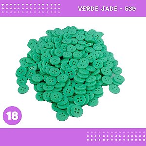 Botão de Camisaria 4 Furos 01485 Tam:18 - Pct c/144 Unid. Cor:VERDE-JADE-539