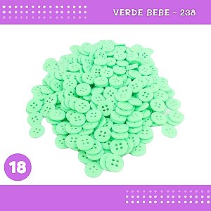 Botão de Camisaria 4 Furos 01485 Tam:18 - Pct c/144 Unid. Cor:VERDE-BEBE-238