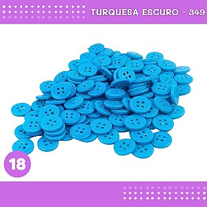 Botão de Camisaria 4 Furos 01485 Tam:18 - Pct c/144 Unid. Cor:TURQUESA-ESCURO-349
