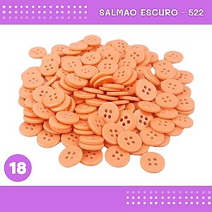 Botão de Camisaria 4 Furos 01485 Tam:18 - Pct c/144 Unid. Cor:SALMAO-ESCURO-522