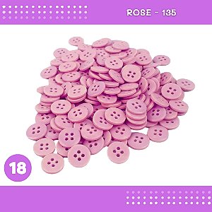 Botão de Camisaria 4 Furos 01485 Tam:18 - Pct c/144 Unid. Cor:ROSE-135