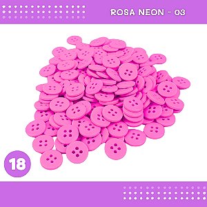 Botão de Camisaria 4 Furos 01485 Tam:18 - Pct c/144 Unid. Cor:ROSA-NEON-03
