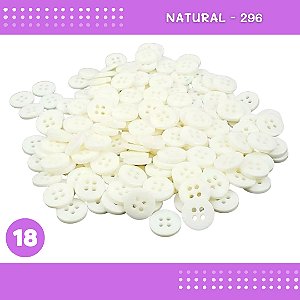 Botão de Camisaria 4 Furos 01485 Tam:18 - Pct c/144 Unid. Cor:NATURAL-296
