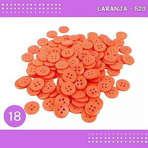 Botão de Camisaria 4 Furos 01485 Tam:18 - Pct c/144 Unid. Cor:LARANJA-523
