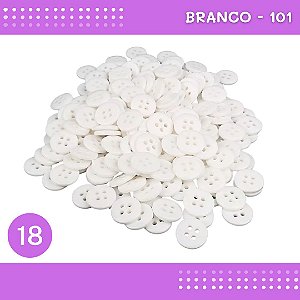 Botão de Camisaria 4 Furos 01485 Tam:18 - Pct c/144 Unid. Cor:BRANCO-101