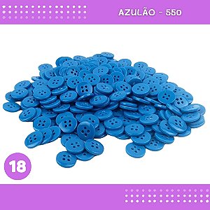 Botão de Camisaria 4 Furos 01485 Tam:18 - Pct c/144 Unid. Cor:AZULAO-550