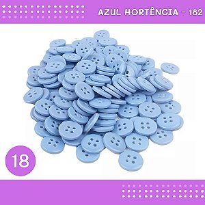 Botão de Camisaria 4 Furos 01485 Tam:18 - Pct c/144 Unid. Cor:AZUL-HORTENCIA-182