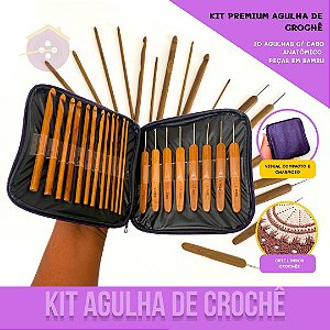 Kit Premium de Agulhas de Crochê Barbante em Bambu - 20 Peças