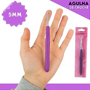 Agulha de Crochê Soft Cabo Emborrachado - Cartela C/1 Unid. Tam:5.0MM