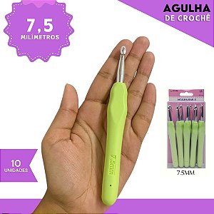 Agulha de Crochê Soft Cabo Emborrachado - Pct C/10 Unid. Tam:7.5MM