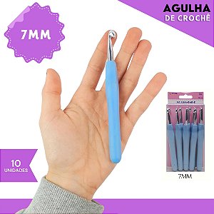 Agulha de Crochê Soft Cabo Emborrachado - Pct C/10 Unid. Tam:7.0MM