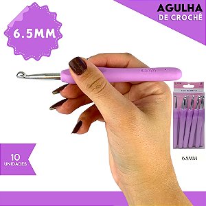 Agulha de Crochê Soft Cabo Emborrachado - Pct C/10 Unid. Tam:6.5MM