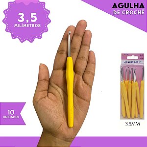 Agulha de Crochê Soft Cabo Emborrachado - Pct C/10 Unid. Tam:3.5MM