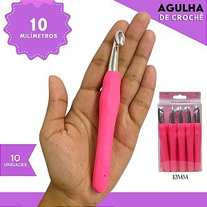 Agulha de Crochê Soft Cabo Emborrachado - Pct C/10 Unid. Tam:10.0MM
