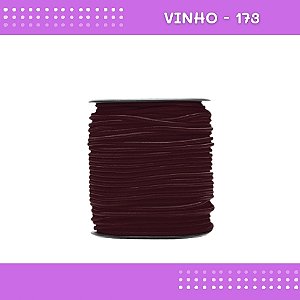 Elástico Roliço P/Costura E Artesanato 2.2mm - Rolo C/50 Mts Cor:Vinho-173