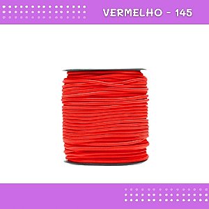 Elástico Roliço P/Costura E Artesanato 2.2mm - Rolo C/50 Mts Cor:Vermelho-145