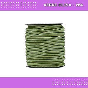 Elástico Roliço P/Costura E Artesanato 2.2mm - Rolo C/50 Mts Cor:Verde-Oliva-254