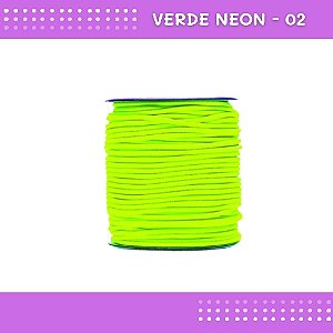 Elástico Roliço P/Costura E Artesanato 2.2mm - Rolo C/50 Mts Cor:Verde-Neon-02