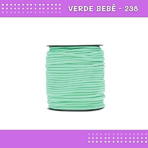 Elástico Roliço P/Costura E Artesanato 2.2mm - Rolo C/50 Mts Cor:Verde-Bebe-238