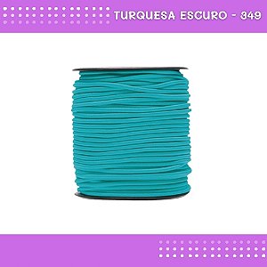 Elástico Roliço P/Costura E Artesanato 2.2mm - Rolo C/50 Mts Cor:Turquesa-Escuro-349
