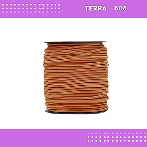 Elástico Roliço P/Costura E Artesanato 2.2mm - Rolo C/50 Mts Cor:Terra-808
