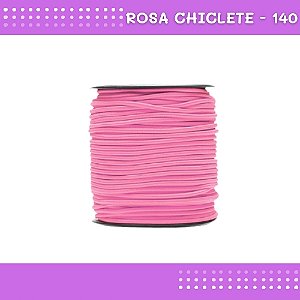 Elástico Roliço P/Costura E Artesanato 2.2mm - Rolo C/50 Mts Cor:Rosa-Chiclete-140