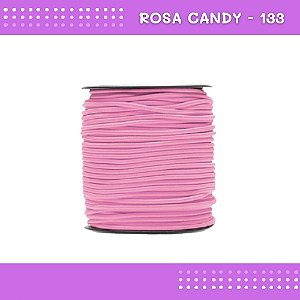 Elástico Roliço P/Costura E Artesanato 2.2mm - Rolo C/50 Mts Cor:Rosa-Candy-133