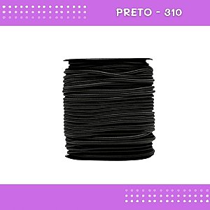 Elástico Roliço P/Costura E Artesanato 2.2mm - Rolo C/50 Mts Cor:Preto-310