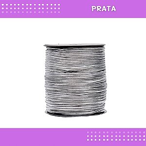 Elástico Roliço P/Costura E Artesanato 2.2mm - Rolo C/50 Mts Cor:Prata