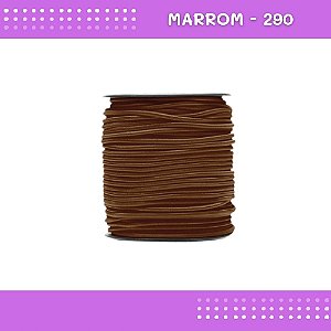 Elástico Roliço P/Costura E Artesanato 2.2mm - Rolo C/50 Mts Cor:Marrom-290