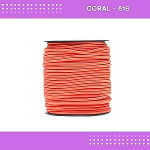 Elástico Roliço P/Costura E Artesanato 2.2mm - Rolo C/50 Mts Cor:Coral-816