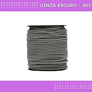 Elástico Roliço P/Costura E Artesanato 2.2mm - Rolo C/50 Mts Cor:Cinza-Escuro-307