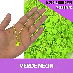 1000 Lacre de Autenticidade Inviolável - 18cm - P/Tag Cor:VERDE-NEON-02